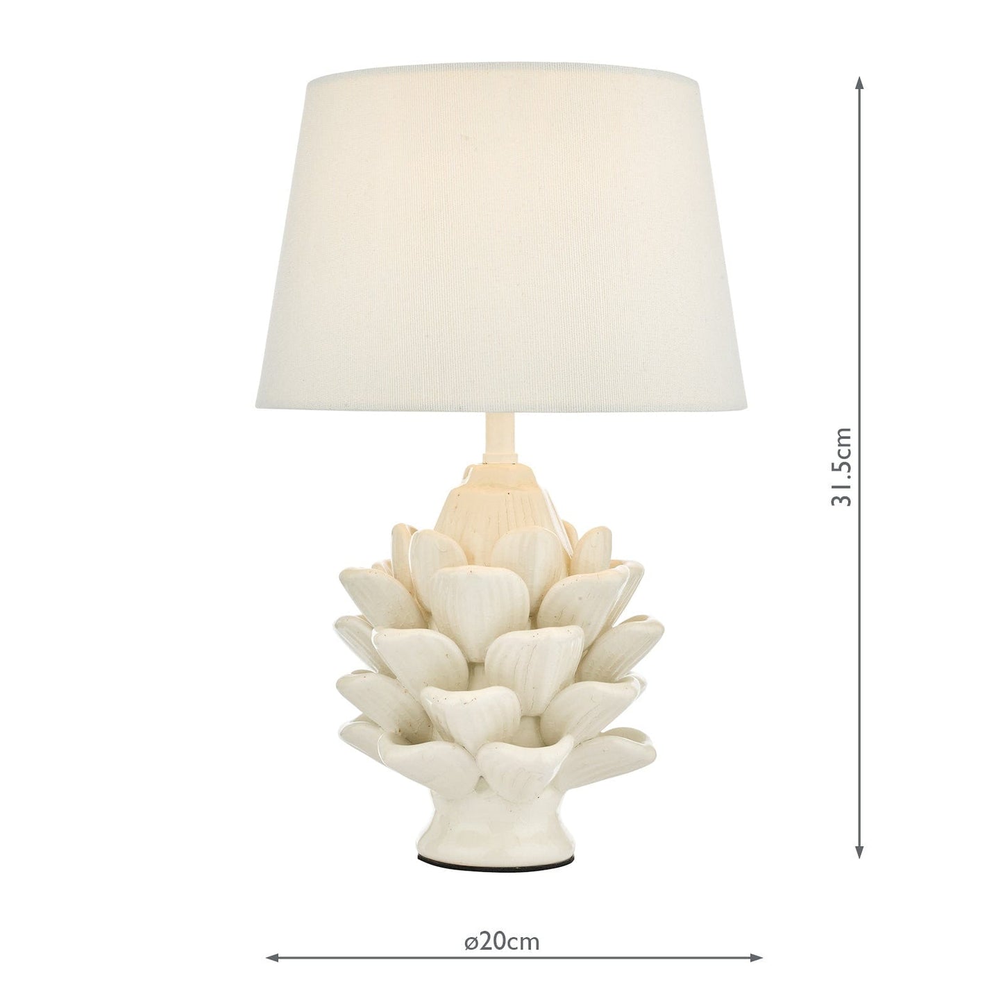 dar lighting Zala Table Lamp Cream Ceramic With Shade ZAL4233