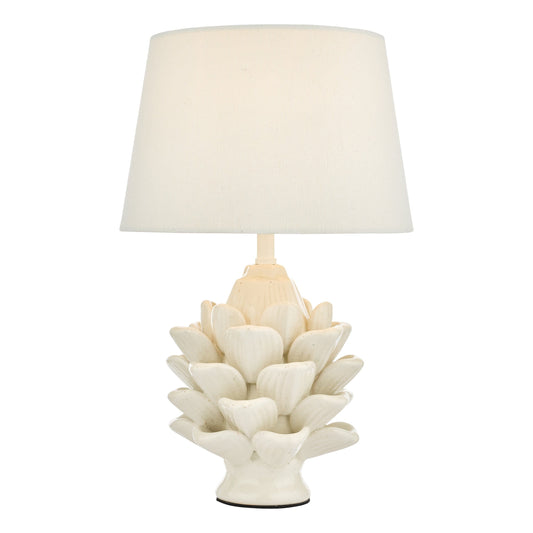 dar lighting Zala Table Lamp Cream Ceramic With Shade ZAL4233