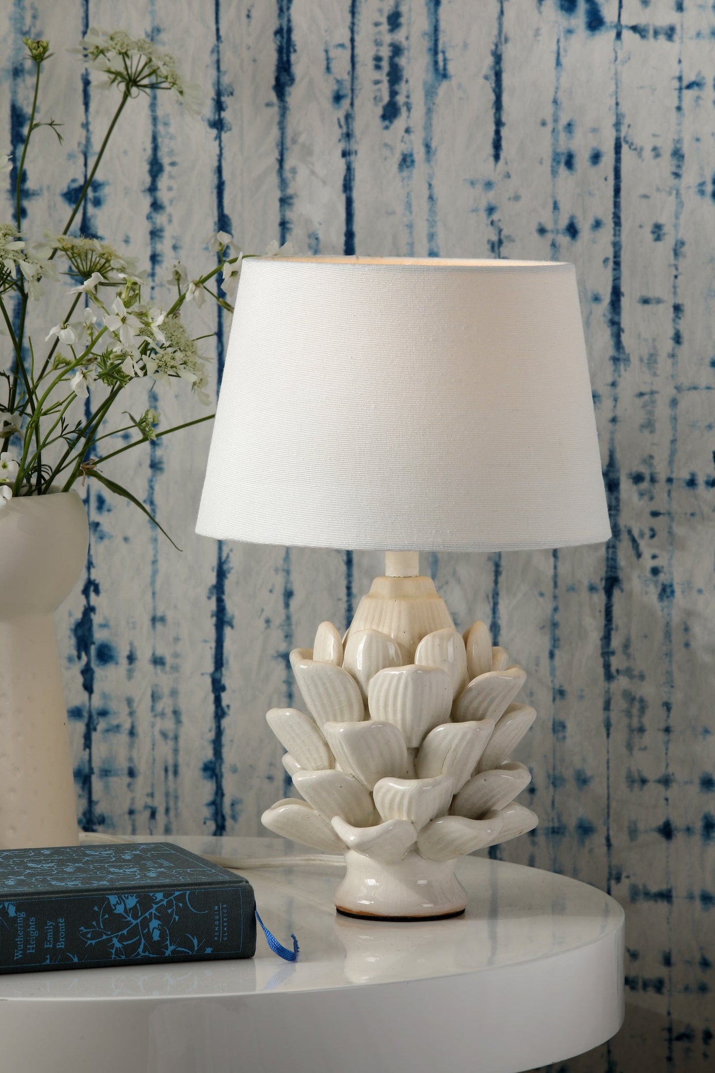 dar lighting Zala Table Lamp Cream Ceramic With Shade ZAL4233