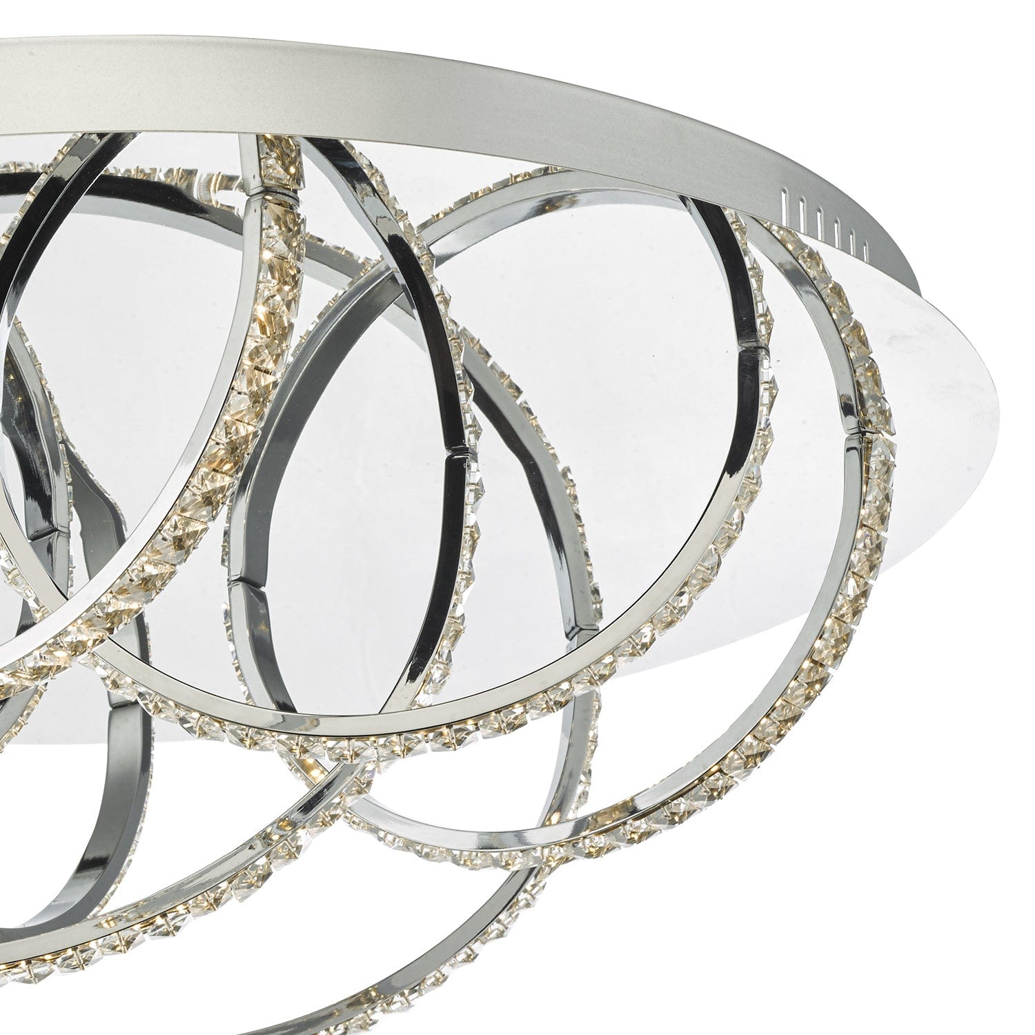 dar lighting Zancara Large 7 Light Flush Polished Chrome Crystal LED ZAN5050