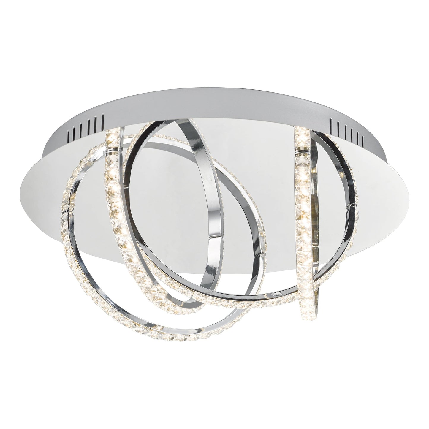 dar lighting Zancara Small 4 Light Flush Polished Chrome and Crystal LED ZAN5250