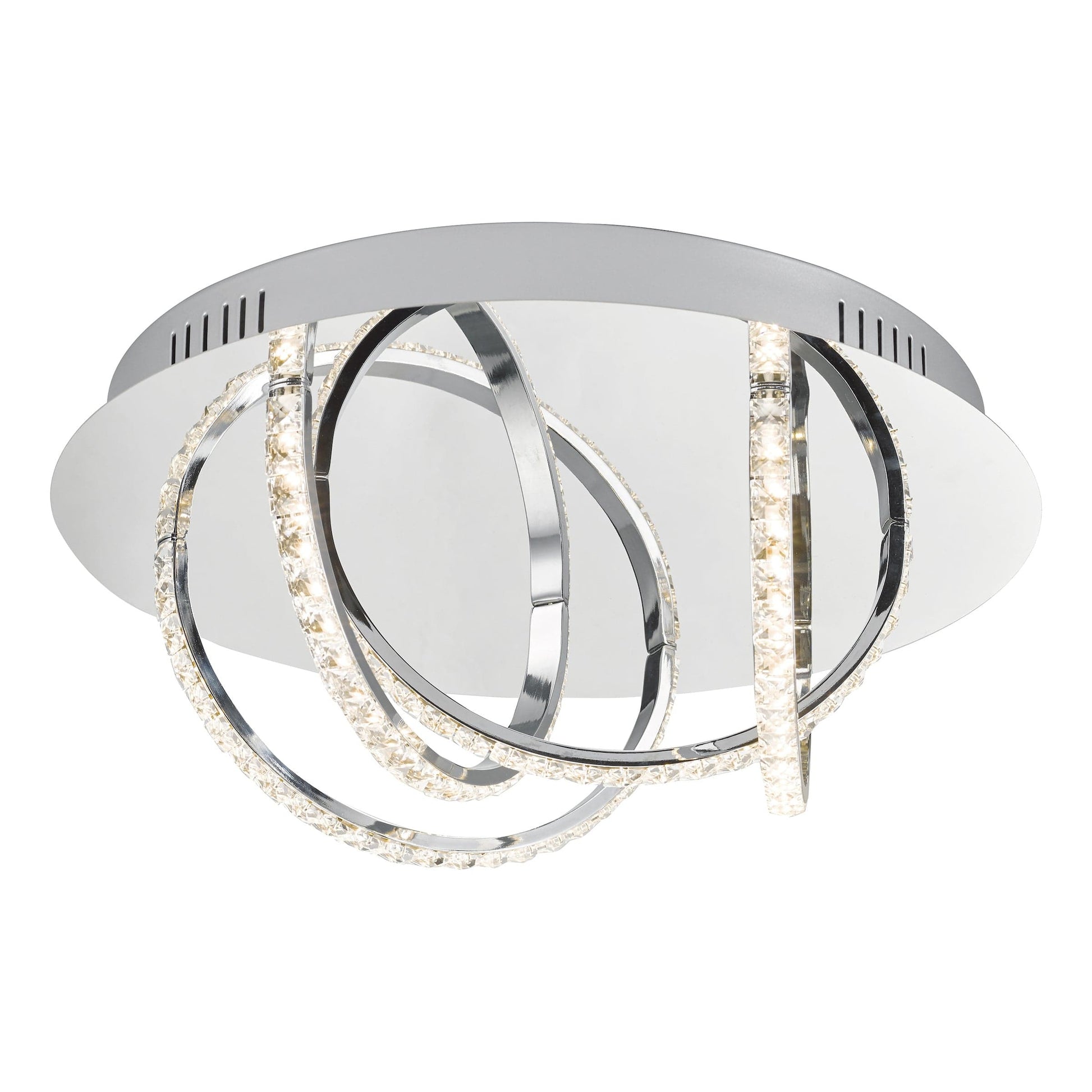 dar lighting Zancara Small 4 Light Flush Polished Chrome and Crystal LED ZAN5250