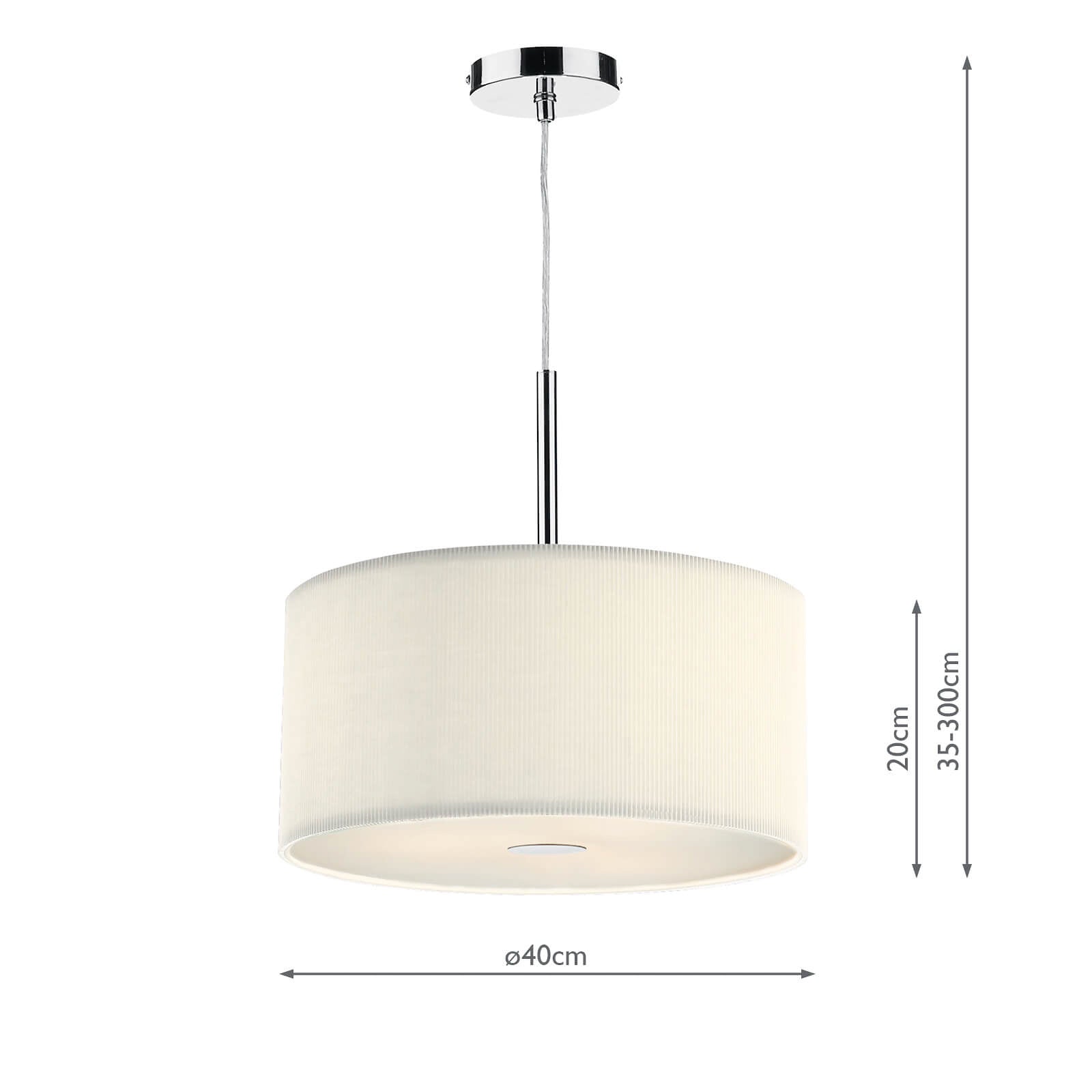 dar lighting Zaragoza 3 Light Pendant Cream 40cm ZAR1033
