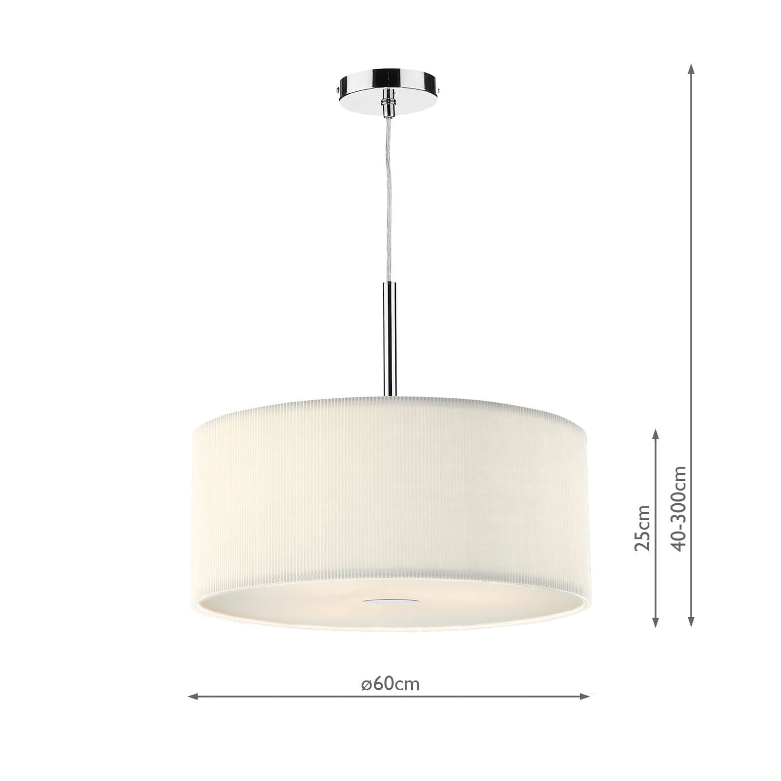 dar lighting Zaragoza 3 Light Pendant Cream 60cm ZAR1733