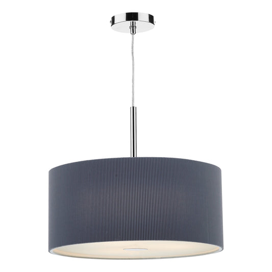 dar lighting Zaragoza 3 Light Pendant Grey 60cm ZAR1739