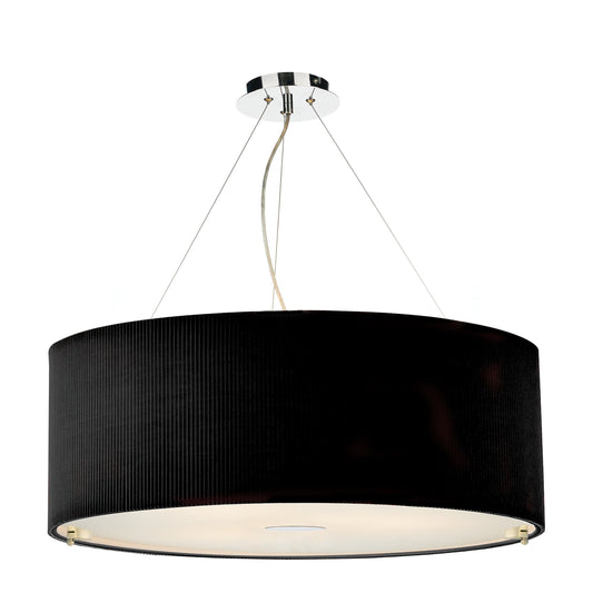 dar lighting Zaragoza 6 Light Pendant Black 90cm ZAR0622