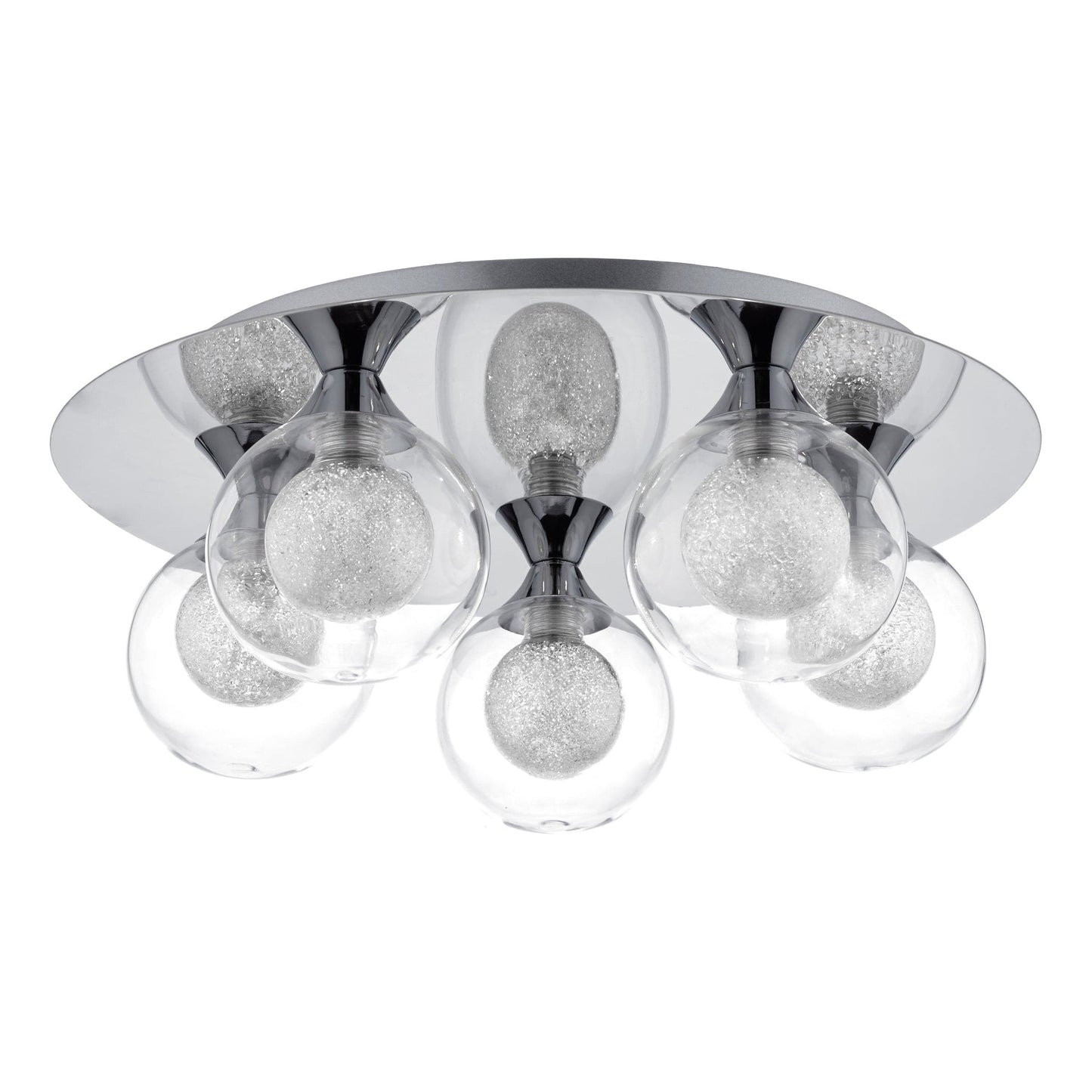 dar lighting Zeke 5 Light Flush Polished Chrome ZEK5450