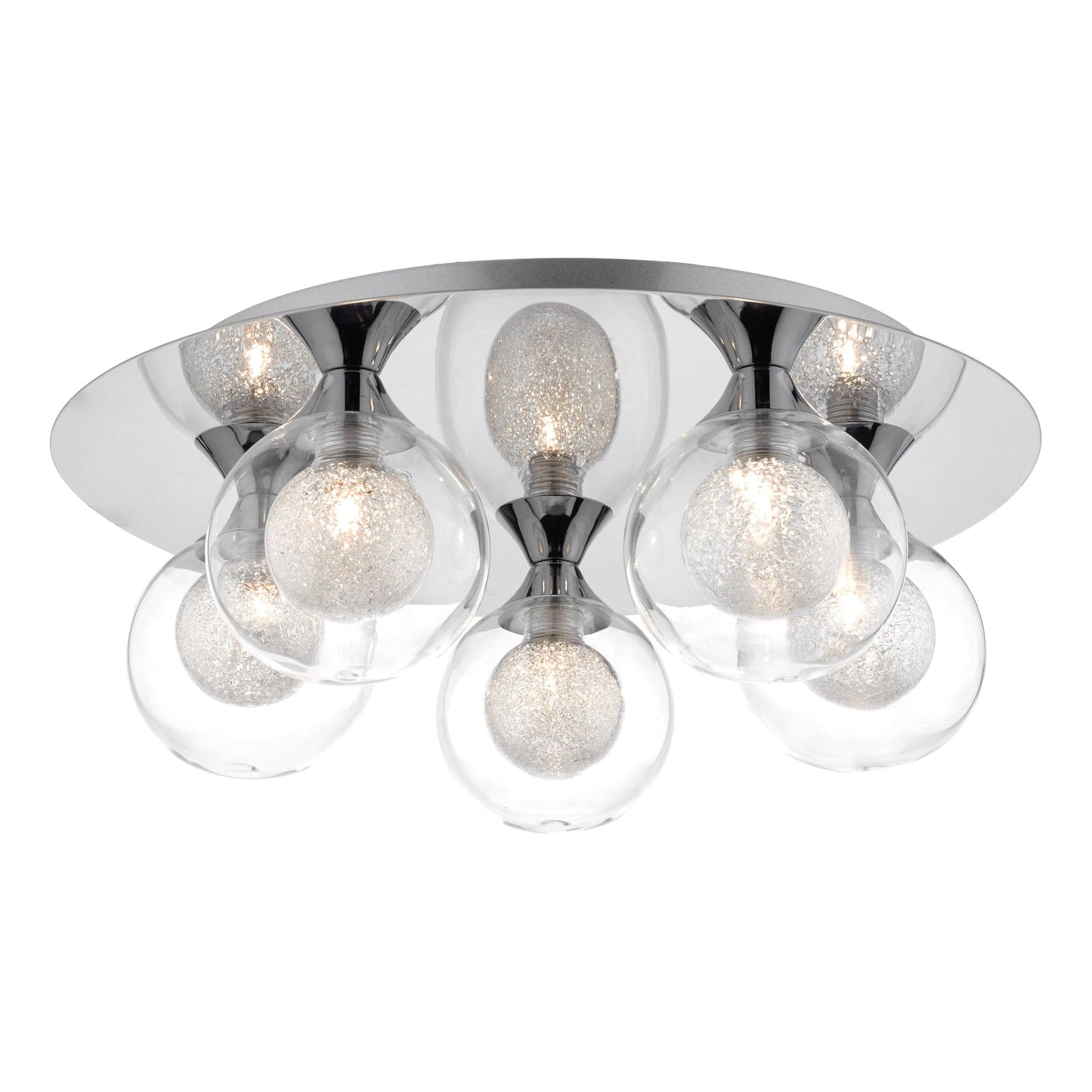 dar lighting Zeke 5 Light Flush Polished Chrome ZEK5450