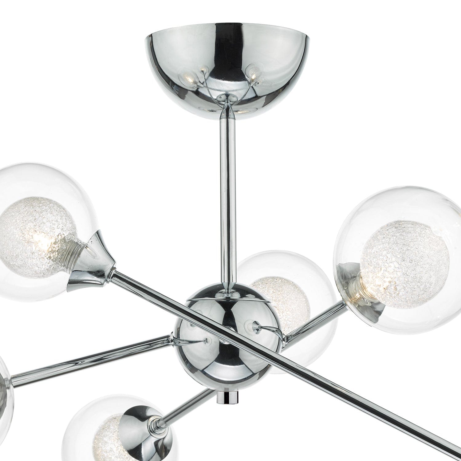 dar lighting Zeke 6 Light Semi Flush Polished Chrome ZEK0650