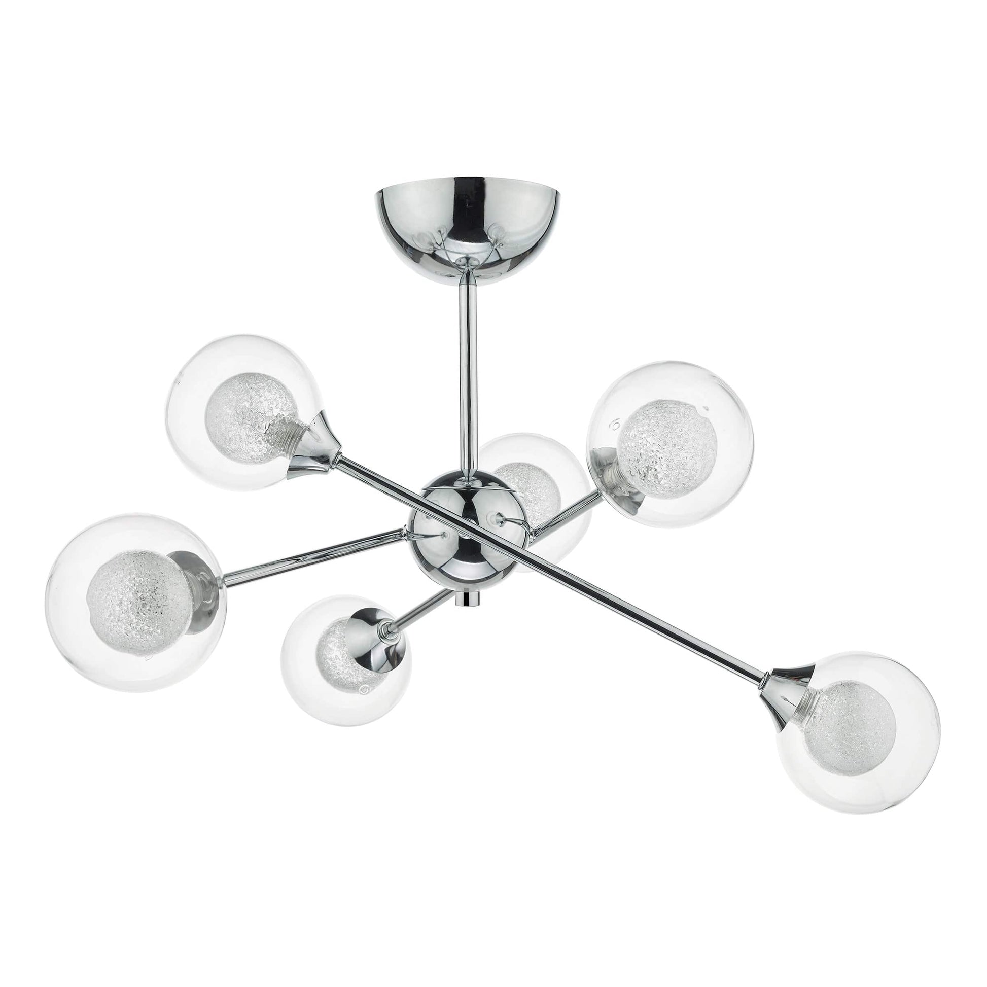 dar lighting Zeke 6 Light Semi Flush Polished Chrome ZEK0650
