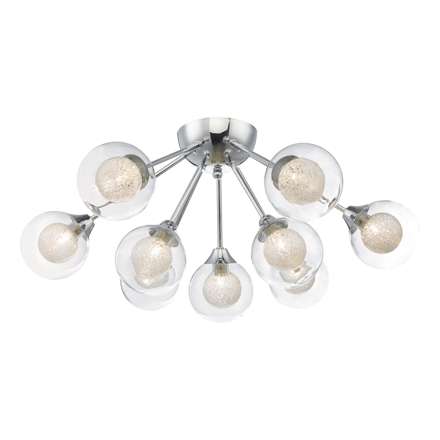 dar lighting Zeke 9lt Semi Flush Polished Chrome ZEK1350