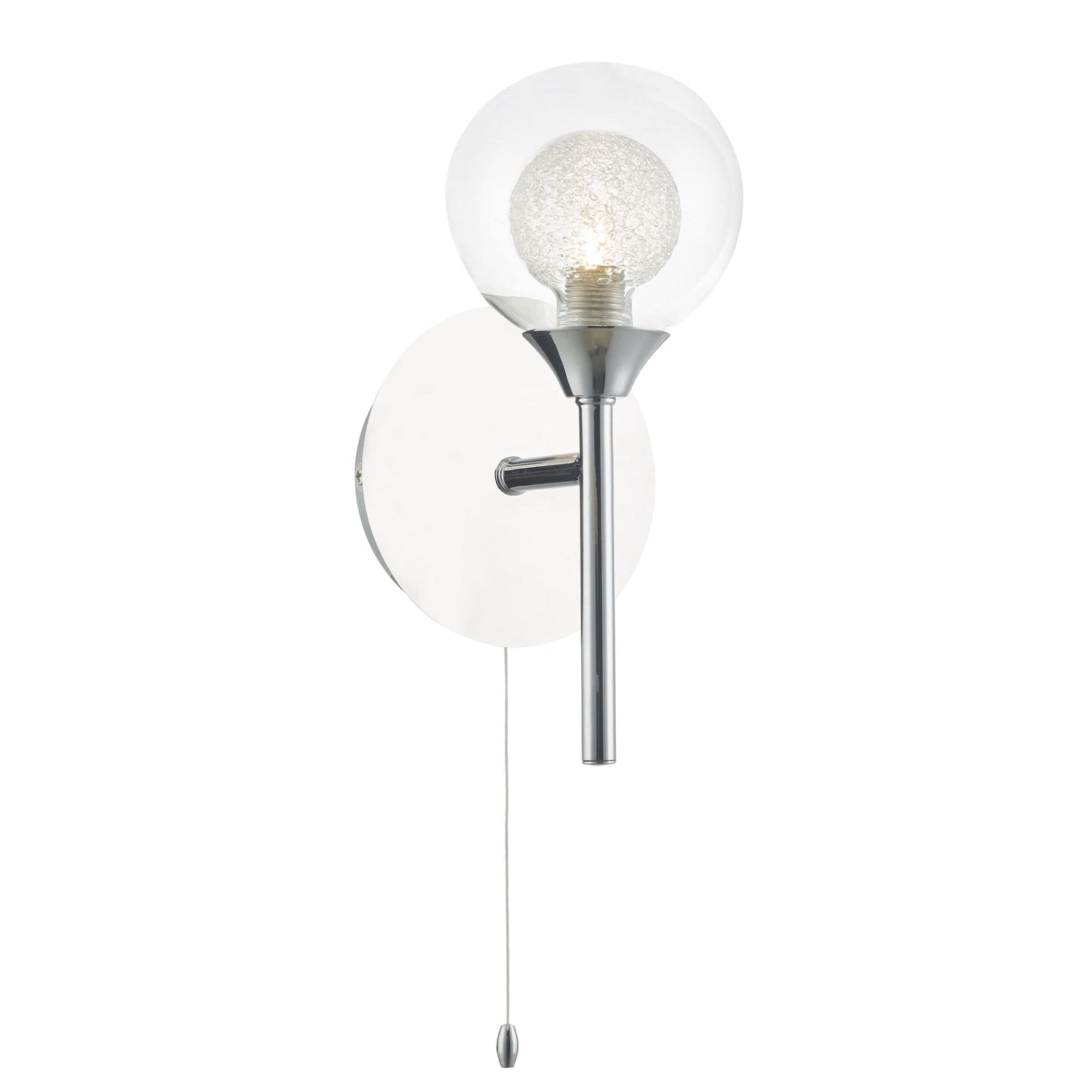 dar lighting Zeke Wall Light Polished Chrome Glass ZEK0750