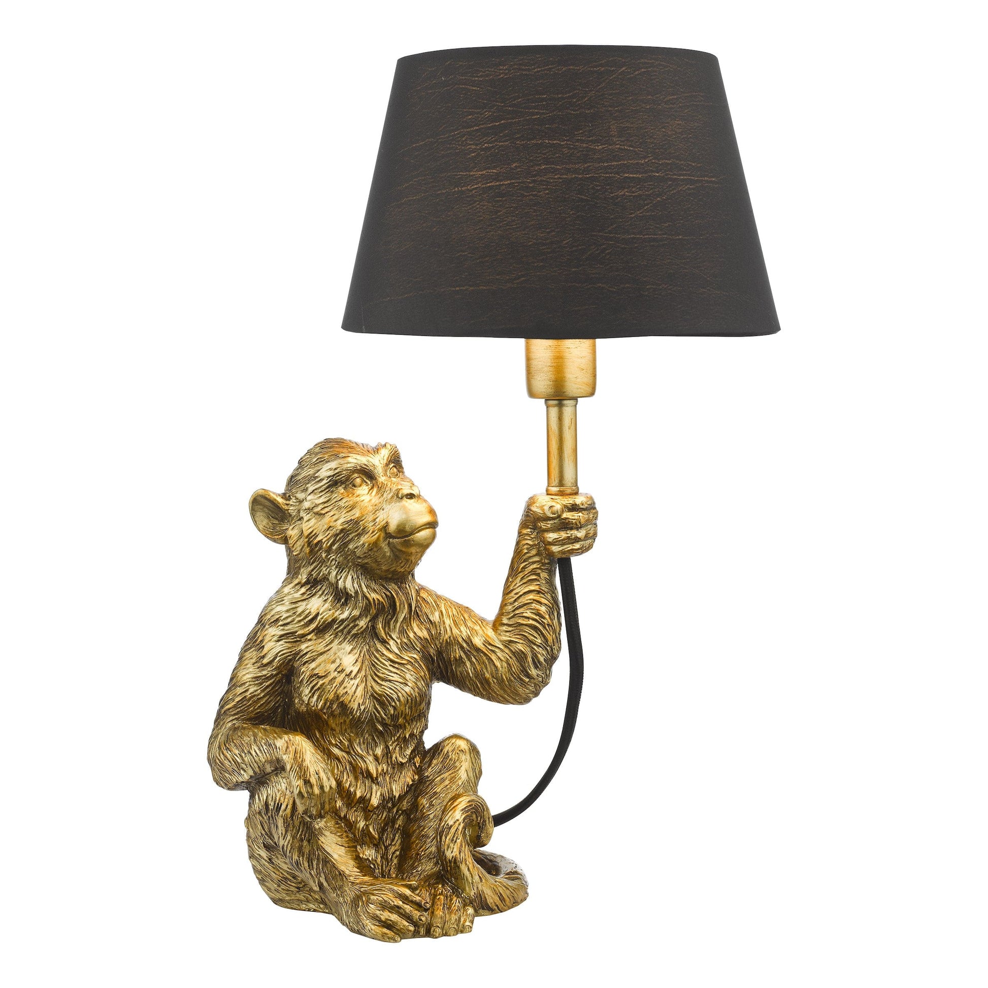 dar lighting Zira Monkey Table Lamp Gold With Shade ZIR4235