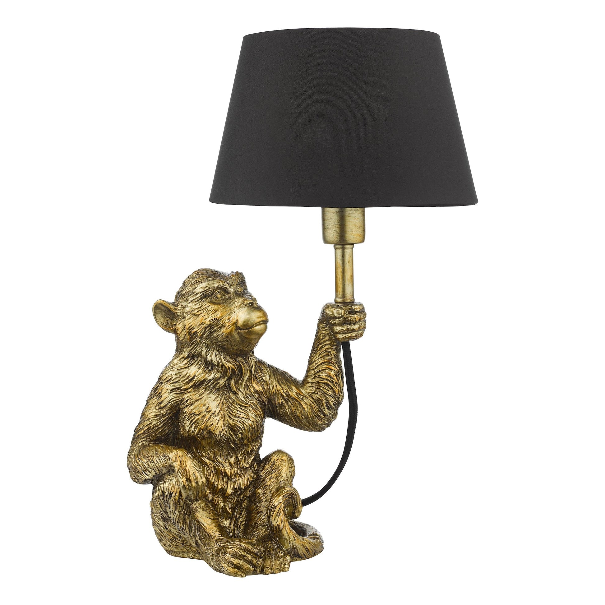 dar lighting Zira Monkey Table Lamp Gold With Shade ZIR4235