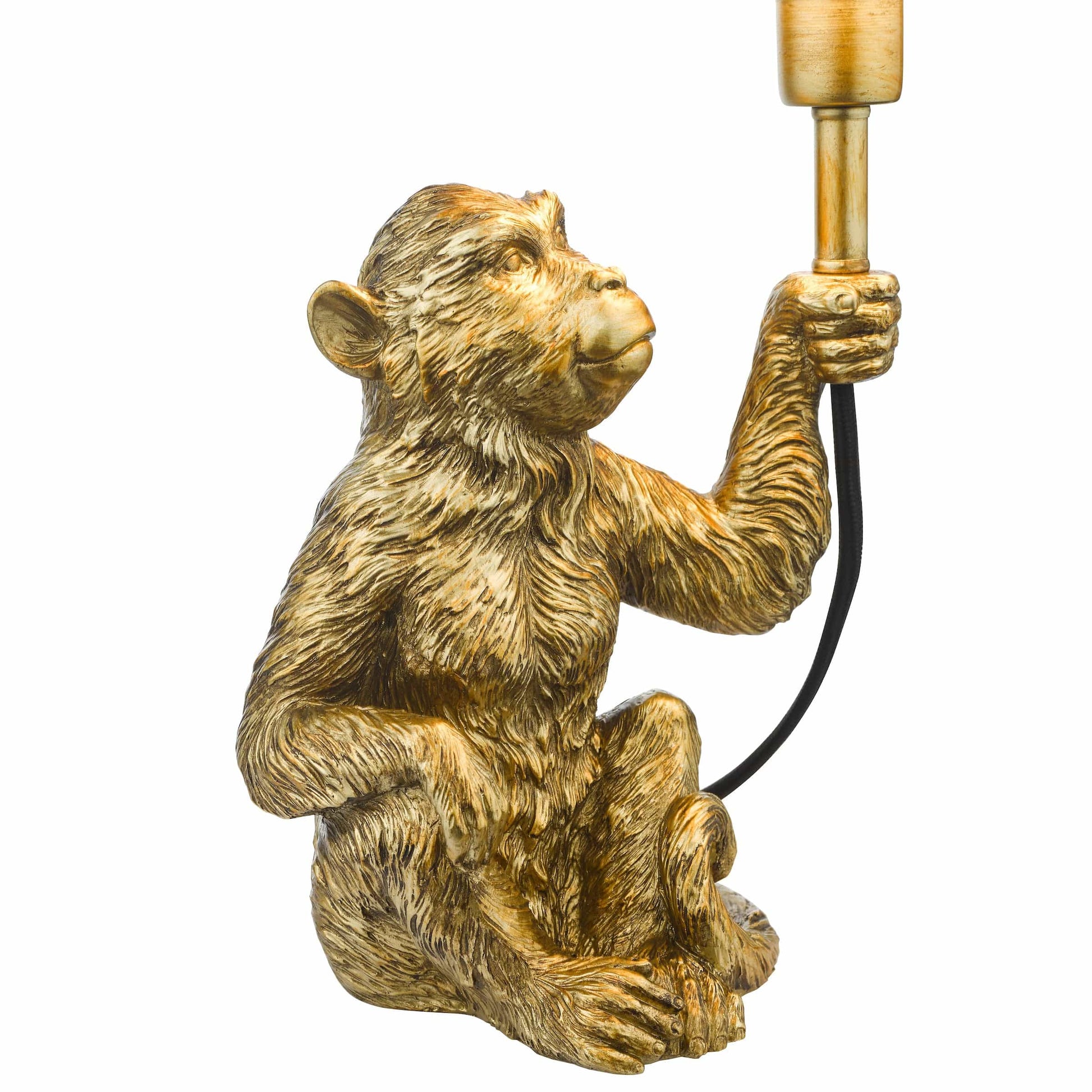 dar lighting Zira Monkey Table Lamp Gold With Shade ZIR4235