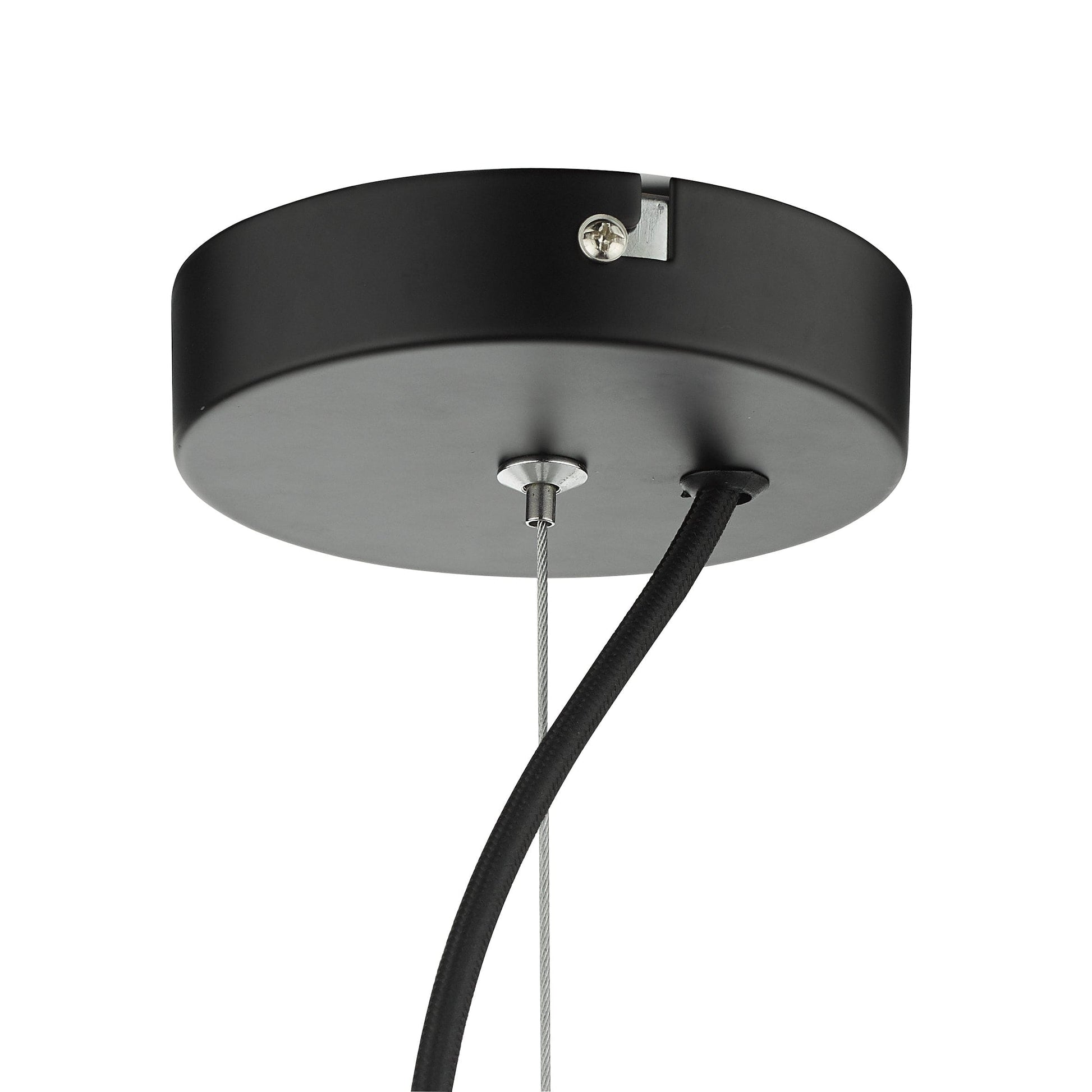 dar lighting Zula 1 Light Single Pendant Black Clear Glass ZUL0122