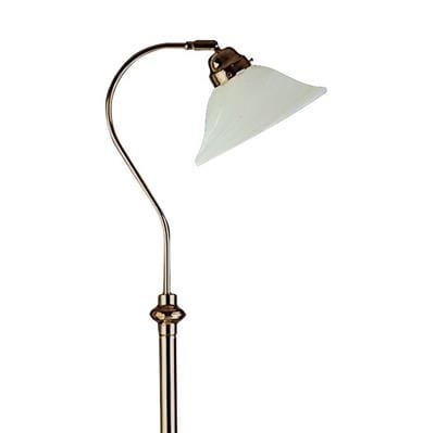 Searchlight Adjustable  Floor Lamp - Antique Brass Metal & Scavo Glass 9122AB