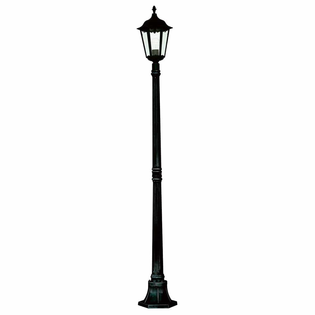 Searchlight Alex 183cm Outdoor Post  - Silk Black Metal & Glass, IP44 82508BK