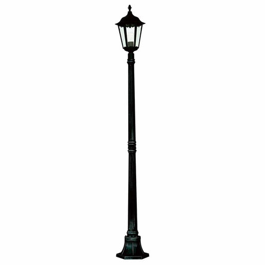 Searchlight Alex 183cm Outdoor Post  - Silk Black Metal & Glass, IP44 82508BK