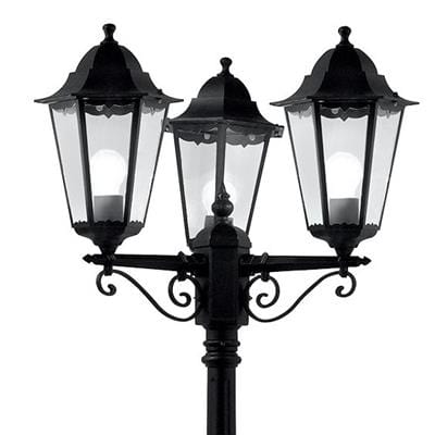 Searchlight Alex 220cm 3Lt Outdoor Post - Silk Black Metal & Glass, IP44 82540BK