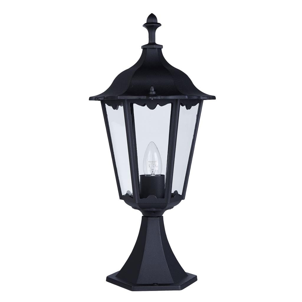 Searchlight Alex 55cm Outdoor Post  -  Silk Black Metal & Glass , IP44 82503BK