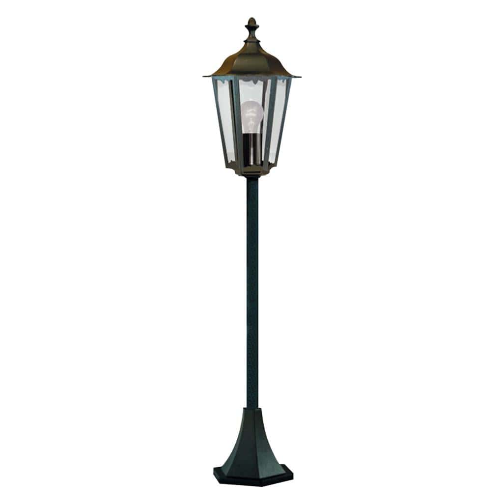 Searchlight Alex  Outdoor Post - Black Metal & Glass 82504BK