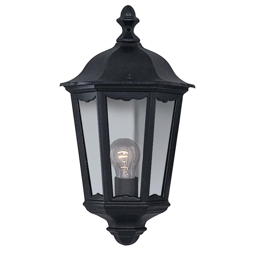 Searchlight Alex  Outdoor Wall Light - Black Metal & Glass 82505BK