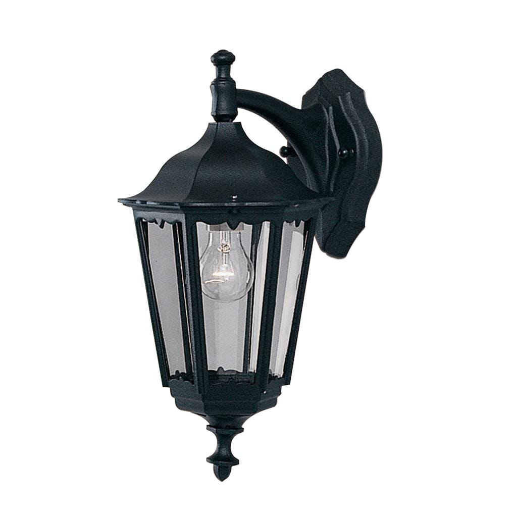 Searchlight Alex  Outdoor Wall Light - Black Metal & Glass 82531BK