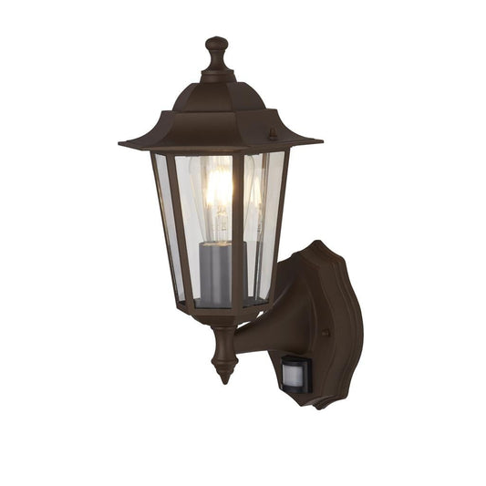 Searchlight Alex Outdoor Wall Light - Rust Brown Metal & Glass 68001RUS