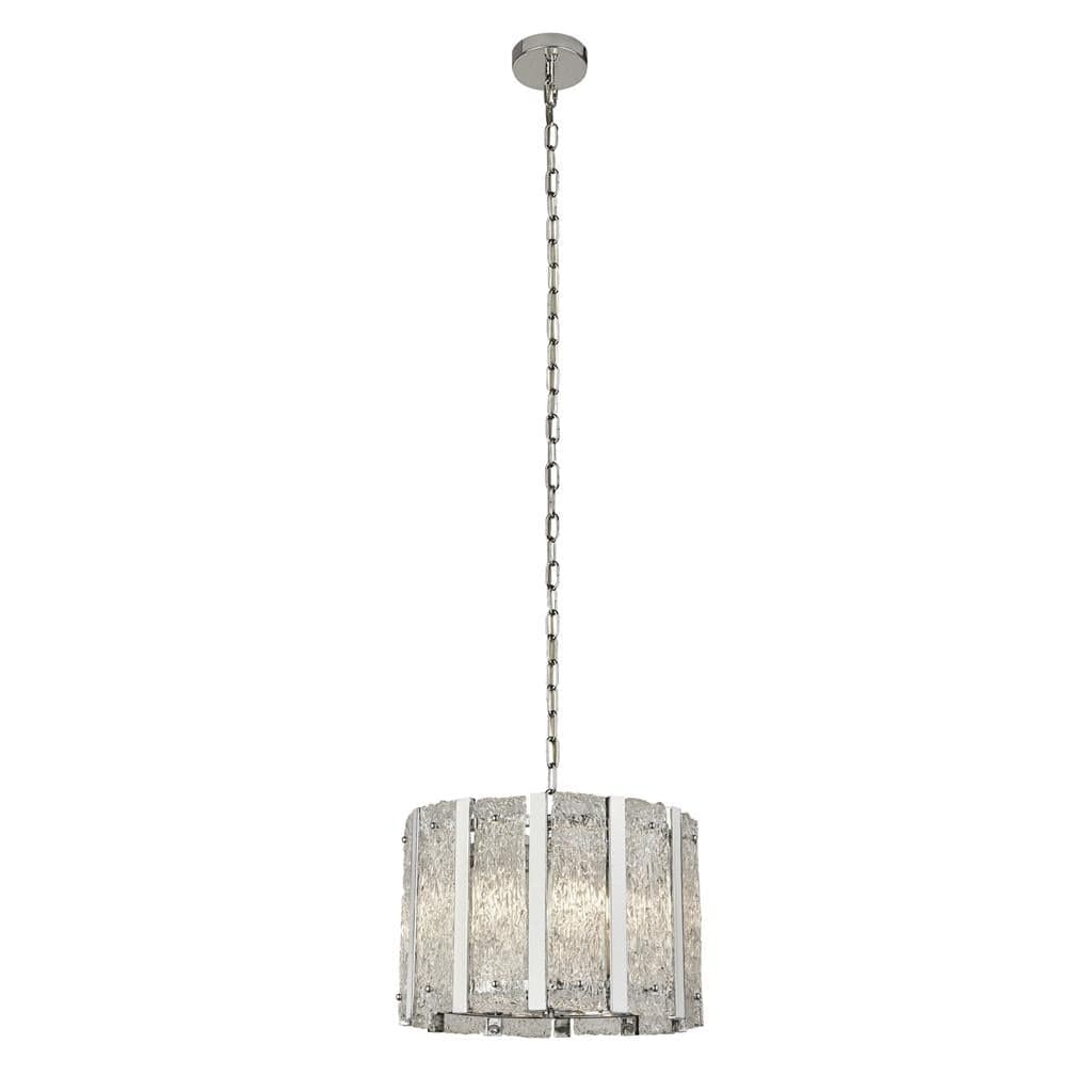 Searchlight Alexandra 5Lt Pendant - Satin Silver & Aquatex Glass 8405-5SS