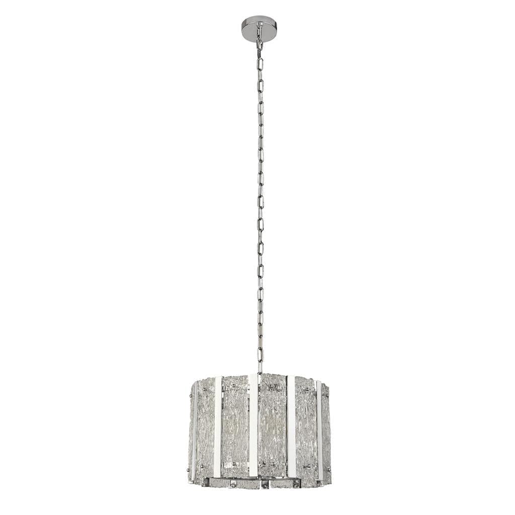 Searchlight Alexandra 5Lt Pendant - Satin Silver & Aquatex Glass 8405-5SS