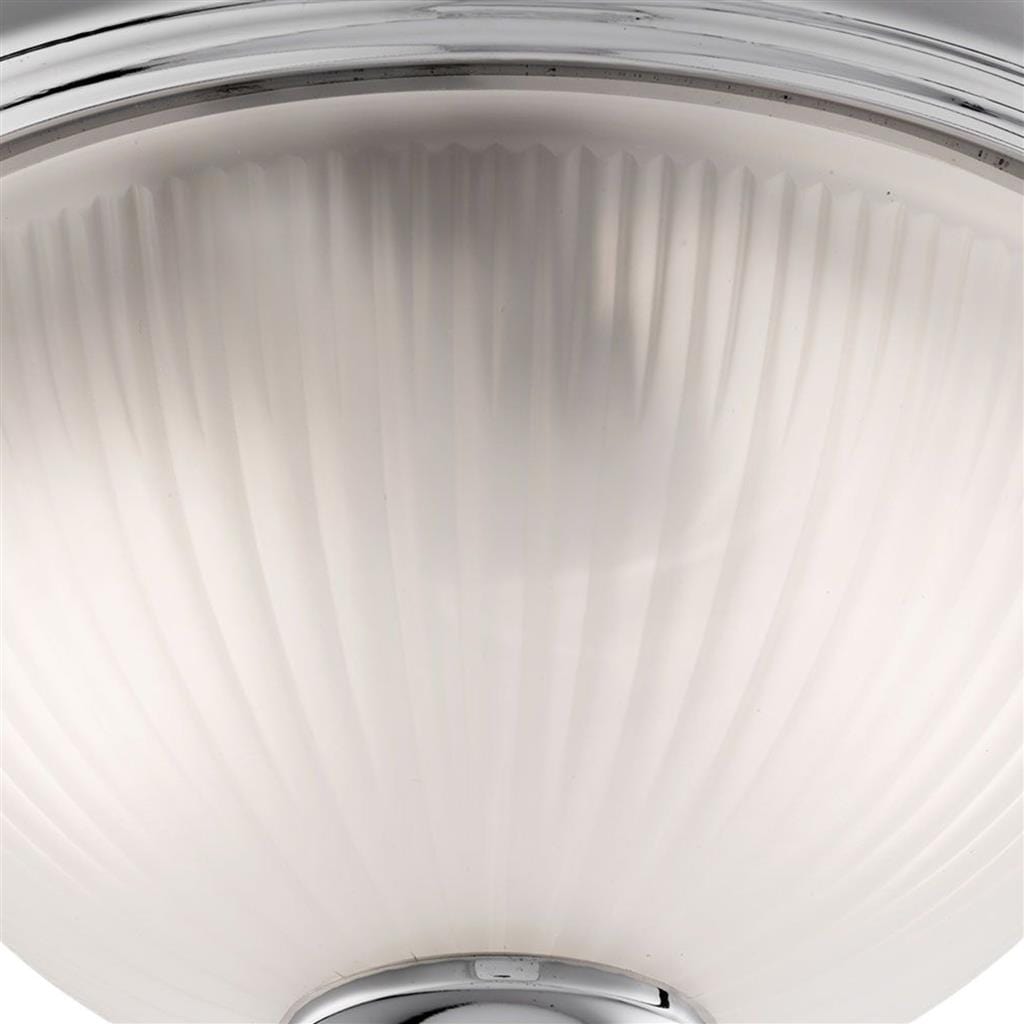 Searchlight American Diner Flush - Satin Silver & Acid Glass 4042