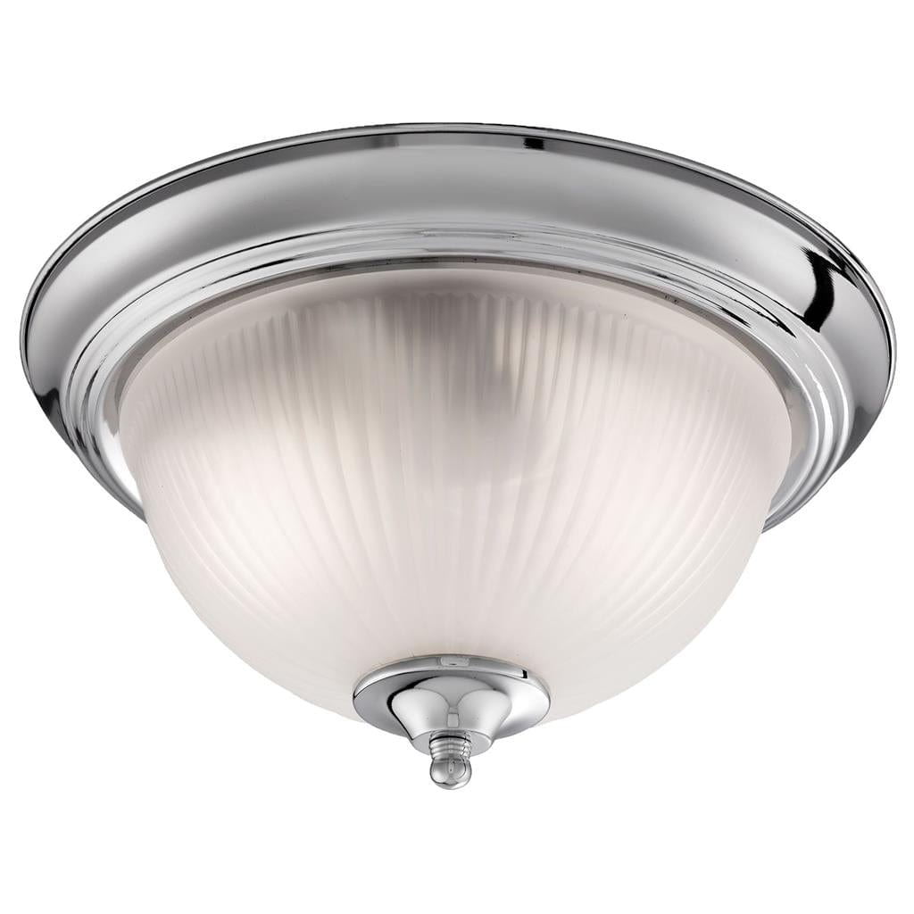 Searchlight American Diner Flush - Satin Silver & Acid Glass 4042