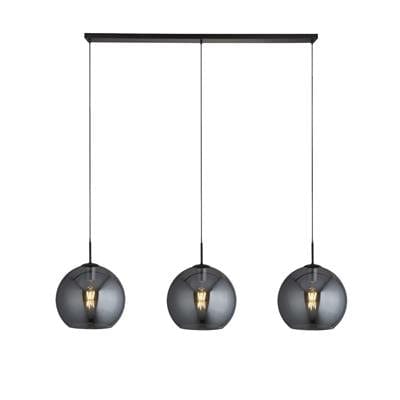 Searchlight Amsterdam 3Lt Bar Pendant - Black Metal & Smoked Glass 1023-3SM