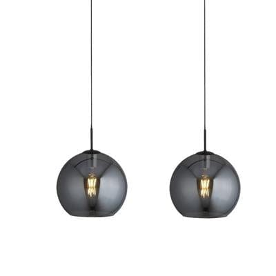 Searchlight Amsterdam 3Lt Bar Pendant - Black Metal & Smoked Glass 1023-3SM