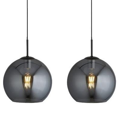 Searchlight Amsterdam 4Lt Bar Pendant - Black Metal & Smoked Glass 1024-4SM