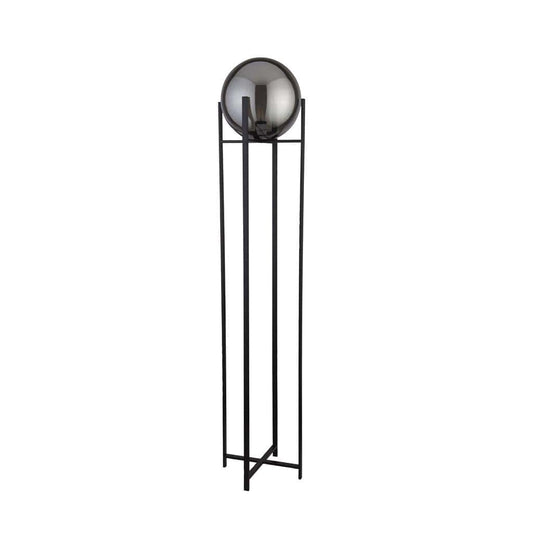 Searchlight Amsterdam Floor Lamp  - Black Metal & Smoked Glass 1030-1SM