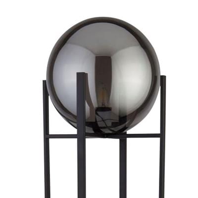 Searchlight Amsterdam Floor Lamp  - Black Metal & Smoked Glass 1030-1SM
