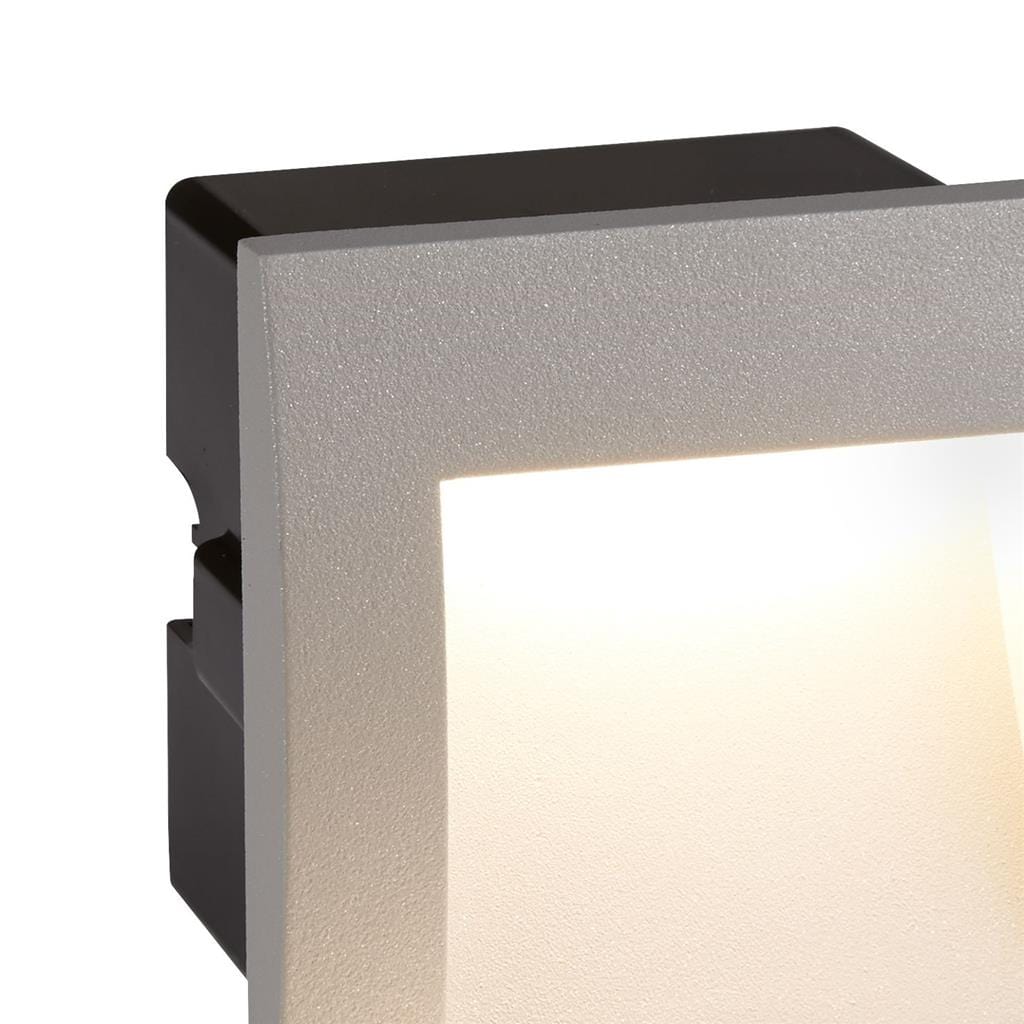 Searchlight Ankle Outdoor Wall Light - Grey Aluminium & Frosted Glass 0661GY