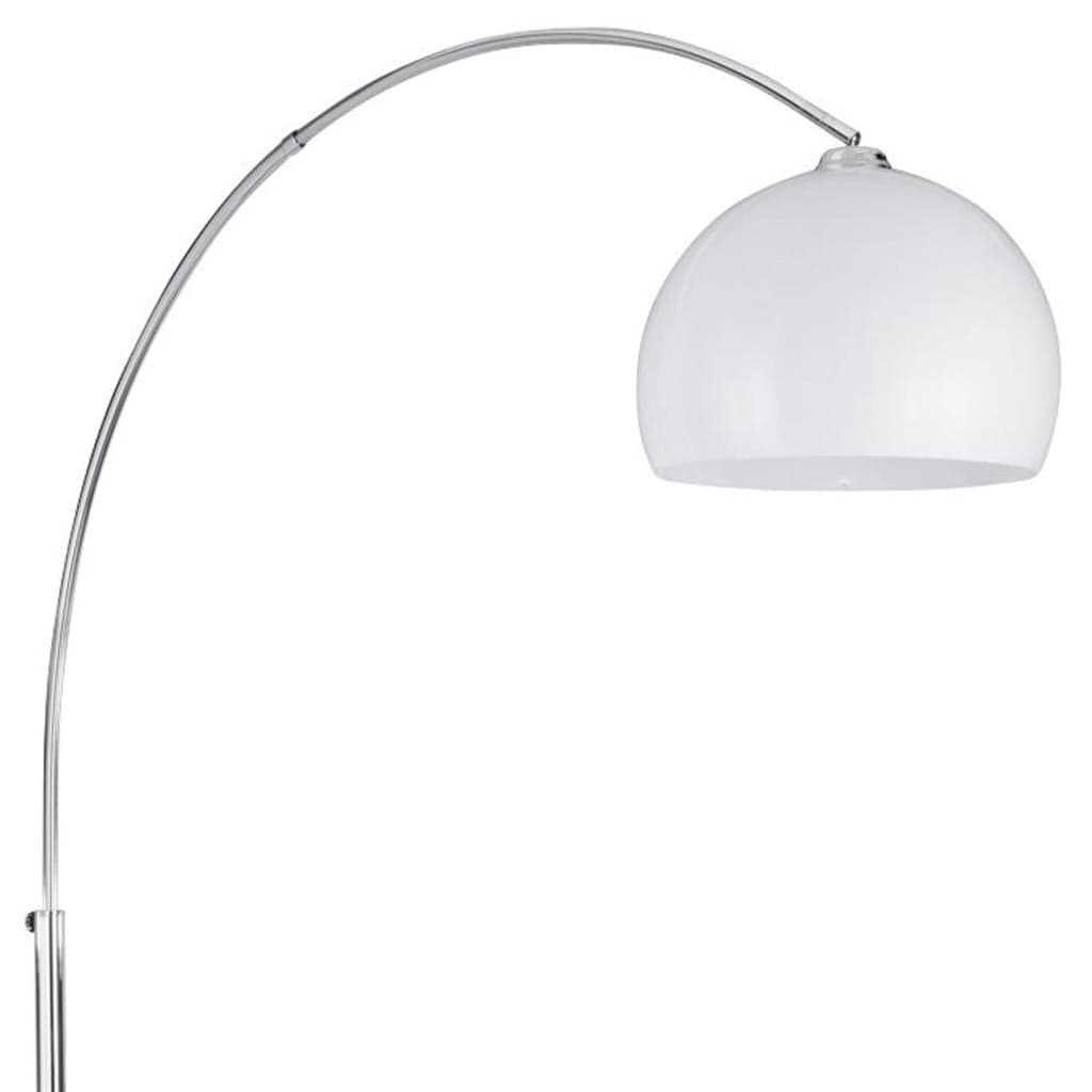 Searchlight Arcs Floor Lamp - Chrome, Black Marble Base & White Shade 1037CC