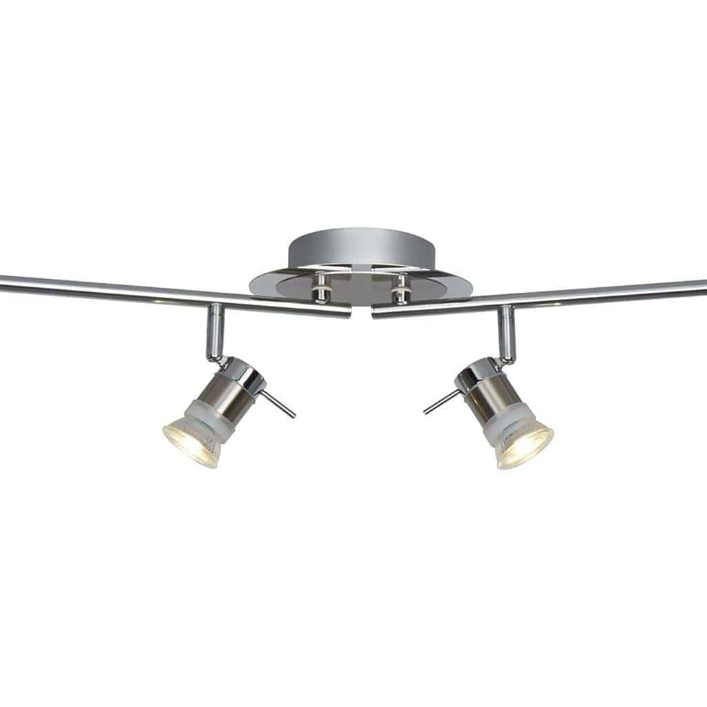 Searchlight Aries 4Lt Split Bar Spotlight - Chrome & Satin Silver Metal 7444CC-LED