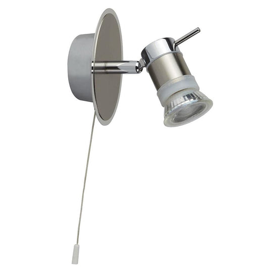 Searchlight Aries Spotlight Wall Light - Chrome & Satin Silver Metal 7441CC-LED