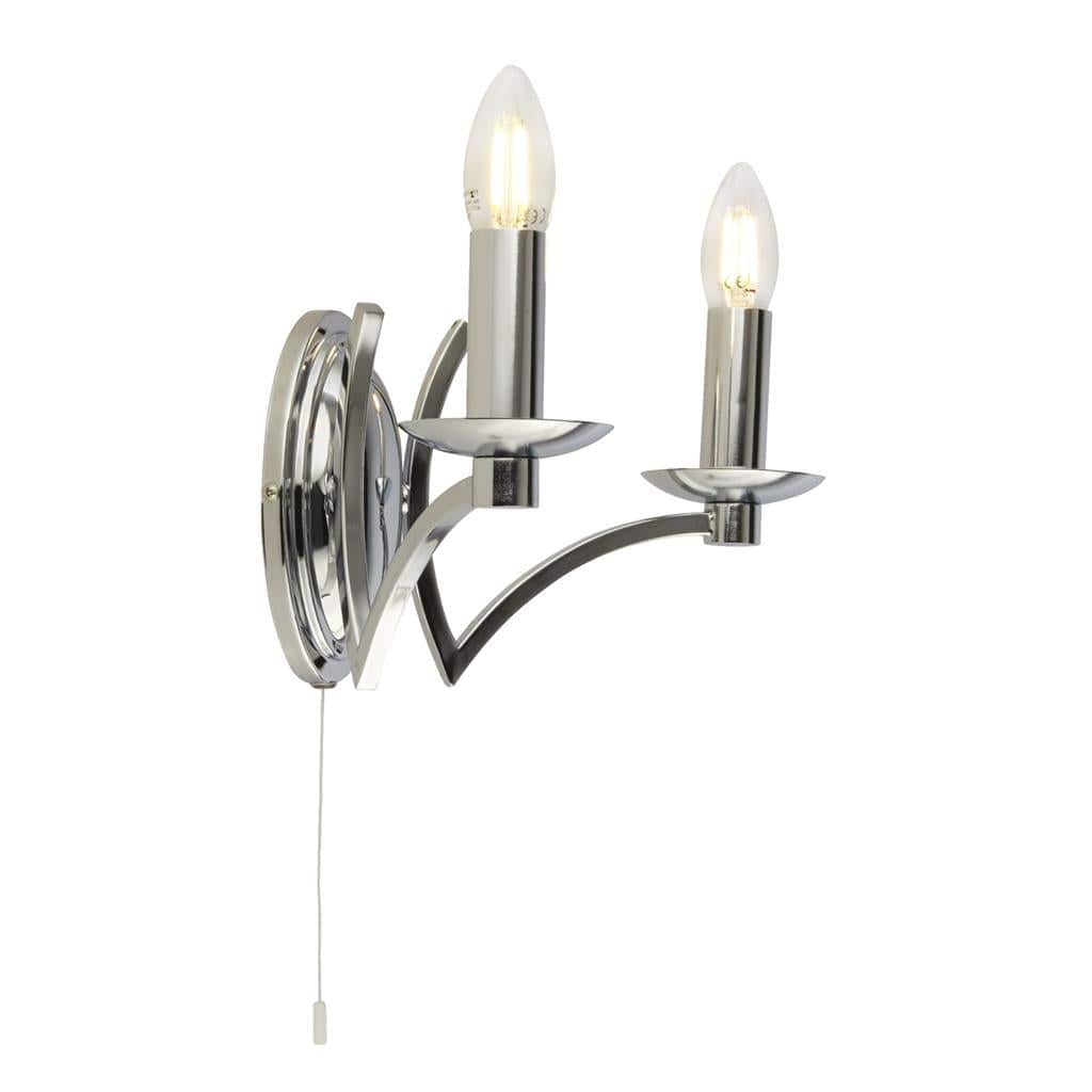 Searchlight Ascot 2Lt Wall Light- Chrome 41312-2CC