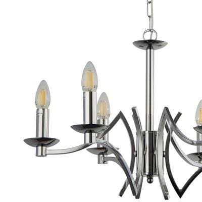 Searchlight Ascot 6Lt Pendant- Chrome Metal 41312-6CC