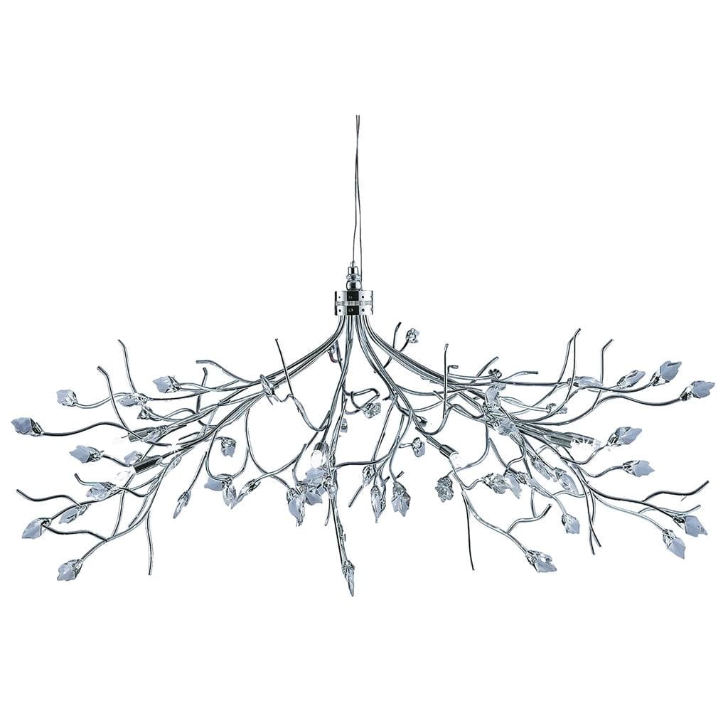 Searchlight Astbury 8Lt Pendant  - Chrome Metal & Acid Glass 8110-10CC