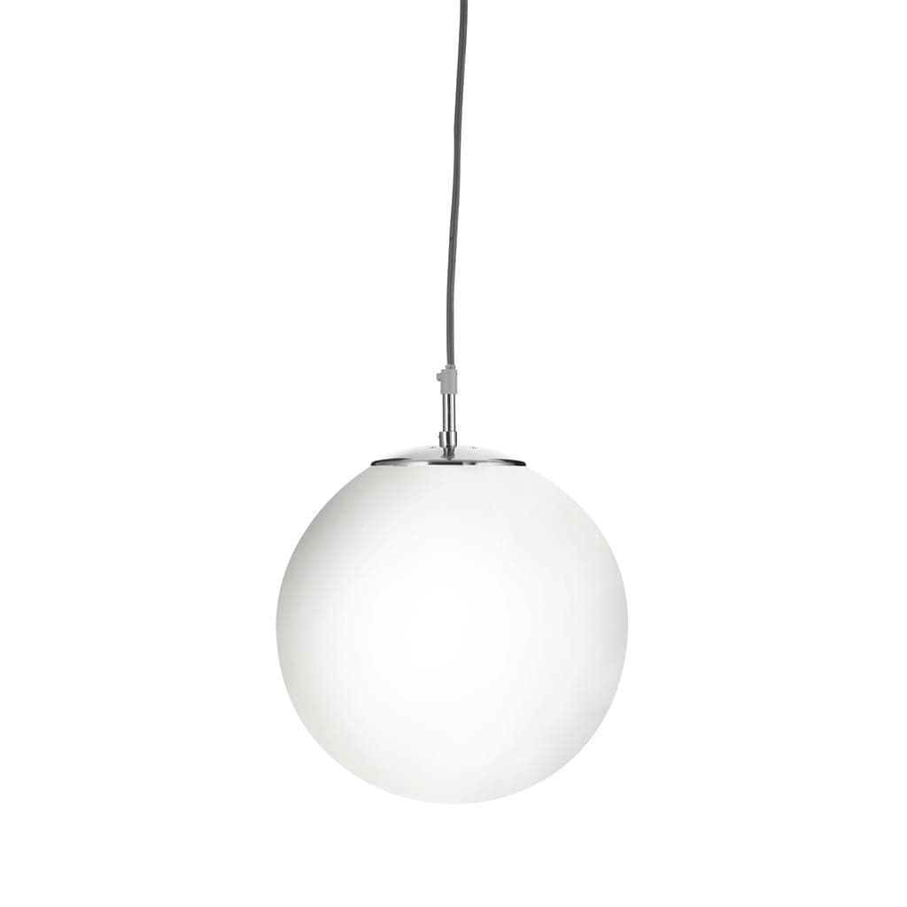 Searchlight Atom Pendant - Satin Silver & Opal Glass 6066