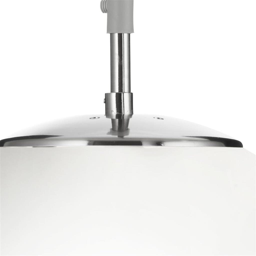 Searchlight Atom Pendant - Satin Silver & Opal Glass 6066