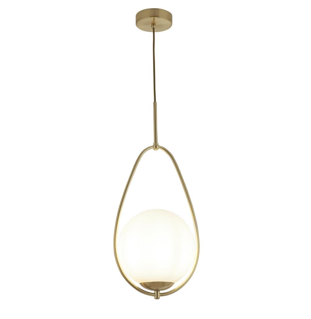 Searchlight Avalon  Pendant  - Gold Metal & Opal Glass 9171-1GO