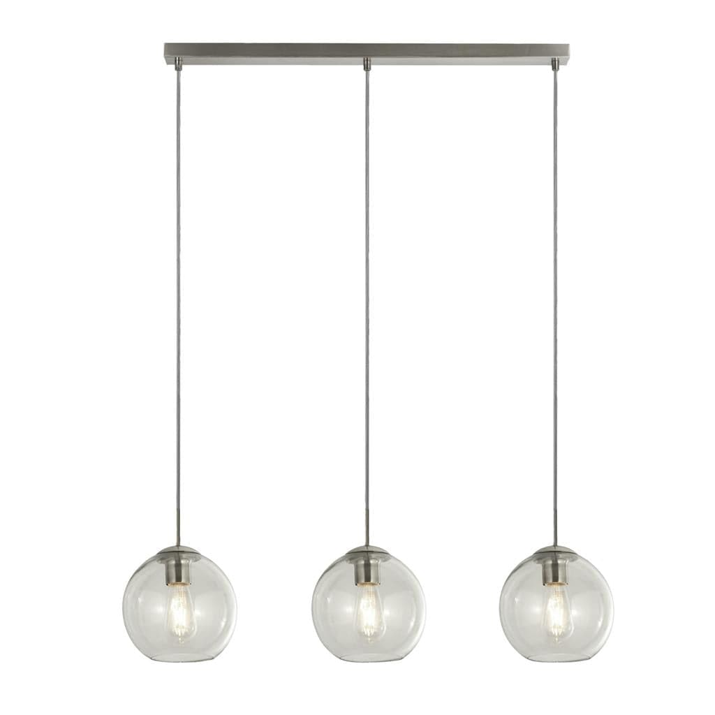 Searchlight Balls 3Lt Bar Pendant - Chrome & Clear Glass 1623-3CL