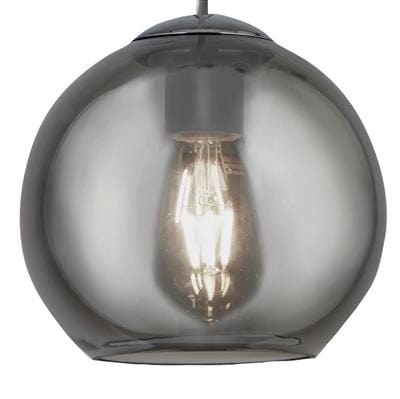 Searchlight Balls  3Lt Bar Pendant - Chrome Metal & Smoked Glass 1623-3SM